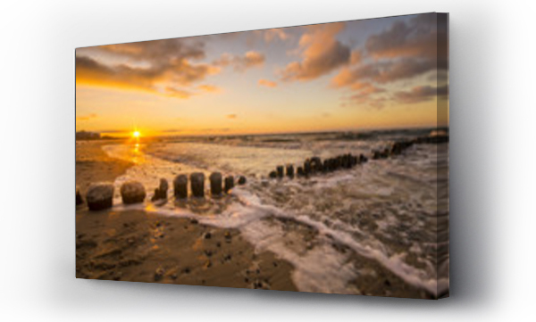 międzyzdroje, morze, plaża, zachód słońca