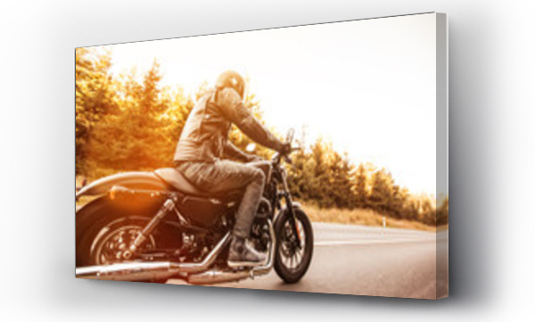 Wizualizacja Obrazu : #101163500 Man seat on the motorcycle on the forest road.