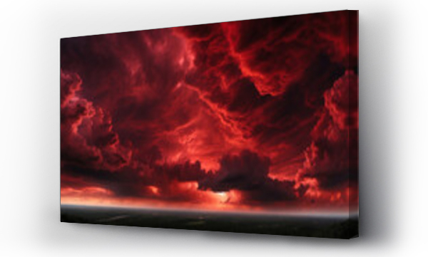 Wizualizacja Obrazu : #1022733428 Dark Red Sky with Scary Clouds