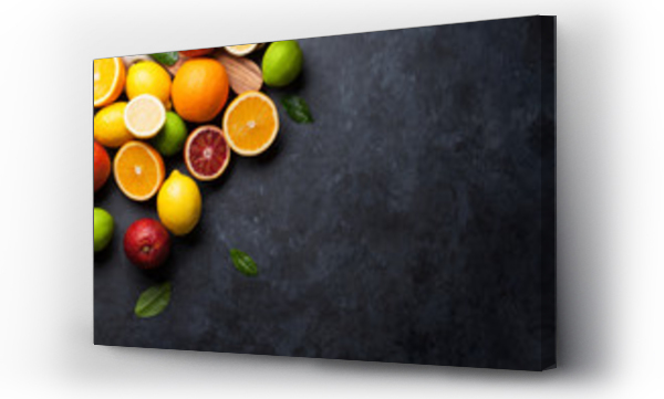 Wizualizacja Obrazu : #107692551 Fresh ripe citruses. Lemons, limes and oranges