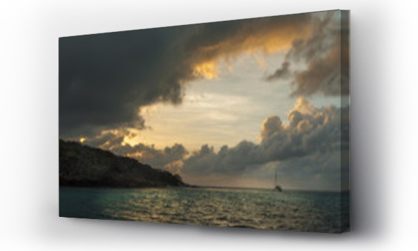 morze, wschód słońca