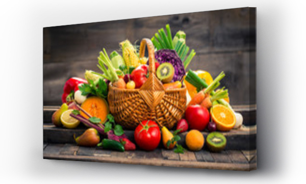 Wizualizacja Obrazu : #113708770 Fresh fruits and vegetables in the basket