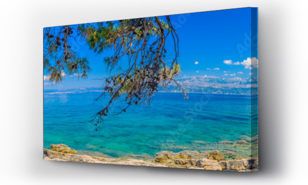 Wizualizacja Obrazu : #116484800 Croatia coast summer panorama. / Colorful landscape of Croatian coast, capture on Island of Brac, panorama view.