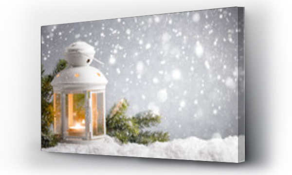 Wizualizacja Obrazu : #124368550 lantern with snowfall