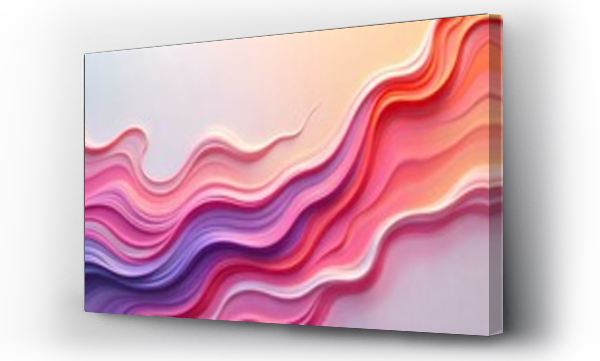 Wizualizacja Obrazu : #1292021781 Remolinos abstractos de pintura rosa, violeta y blanca que se mezclan entre s?, creando un efecto jaspeado, con una textura suave y brillante, en un estudio