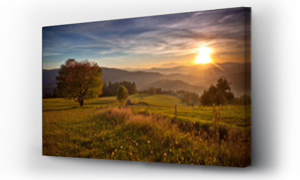 beskid sądecki, góra, las, pejzaż, Pejzaż górski, zachód słońca