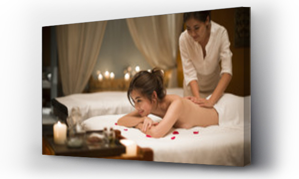 Wizualizacja Obrazu : #132119541 Young woman receiving back massage at spa center
