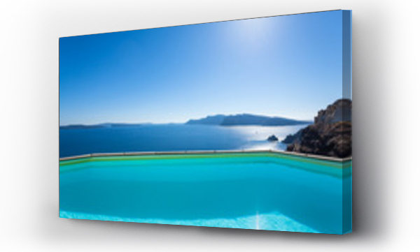 Wizualizacja Obrazu : #134125421 Santorini, Grecja, Oia - Luksusowy Resort z basenem i pi?knym widokiem na morze