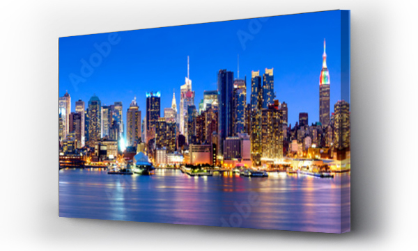 Wizualizacja Obrazu : #134664357 Panorama panoramy Manhattanu w nocy