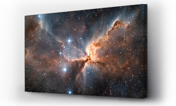 Wizualizacja Obrazu : #1367045319 Cosmic Nebula with Glowing Orange and Brown Clouds in Dark Space