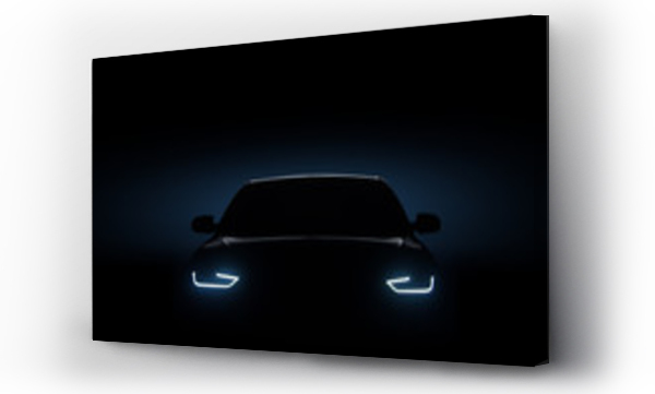 Wizualizacja Obrazu : #143041677 Car blue headlights, shape concept art dark