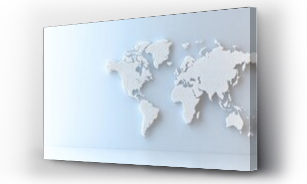 Wizualizacja Obrazu : #1497968892 World Map White Wall Decoration