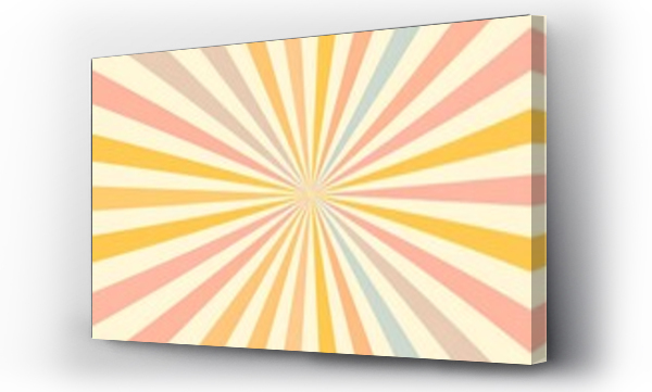 Wizualizacja Obrazu : #1513312505 Groovy retro burst sun rays background. Vintage colorful abstract geometric pattern. 