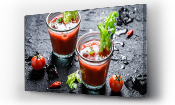 Wizualizacja Obrazu : #151510834 Cold bloody mary cocktail with chili peppers