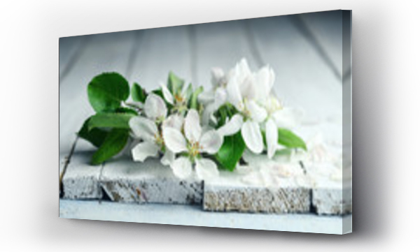 kwiaty jab?oni na starej jasnej desce