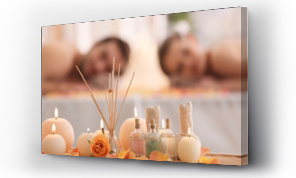 Wizualizacja Obrazu : #153395118 Beautiful spa composition on blurred background