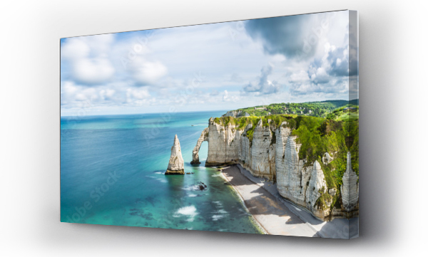 Panorama w EtretatFrancja alabastrowe wybrzeże Normandia,Morze, Krajobraz, Plaża Francja, morze, wybrzeże, Normandia, krajobraz, plaża,