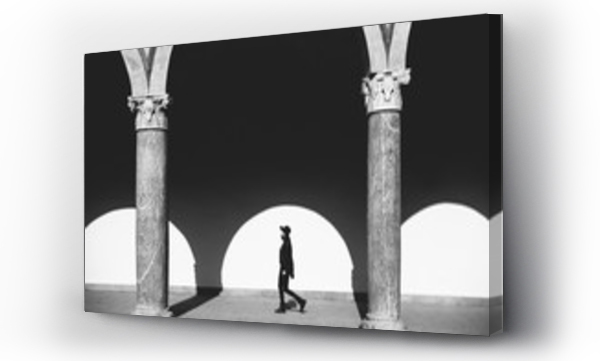 Wizualizacja Obrazu : #159060694 Fashion woman walking through Italian architecture