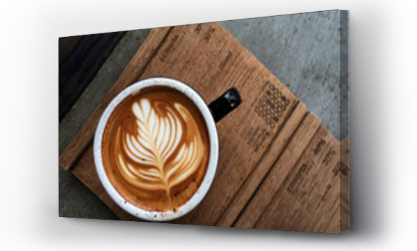Ładna tekstura Latte sztuki na gorącej kawy latte . Mleczna piana w kształcie serca liść drzewa na szczycie latte sztuki z profesjonalnego artysty baristy