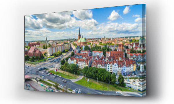 Wizualizacja Obrazu : #164054222 Szczecin - stare miasto z lotu ptaka. Krajobraz Szczecina z bazylika. 