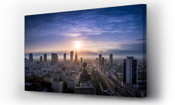 miasto, Panorama, pejzaż, Warszawa, wieżowce