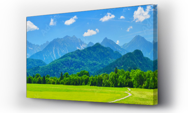 Wizualizacja Obrazu : #165222324 Summer mountains panorama, Schwangau, Germany