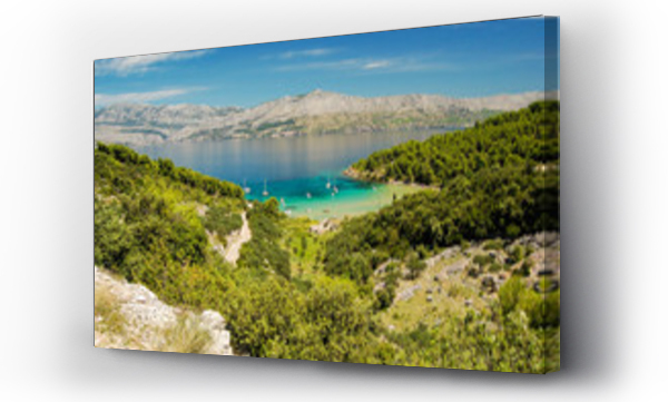 Wizualizacja Obrazu : #165831283 Piaszczysta pla?a Lovrecina na wyspie Brac w Chorwacji
