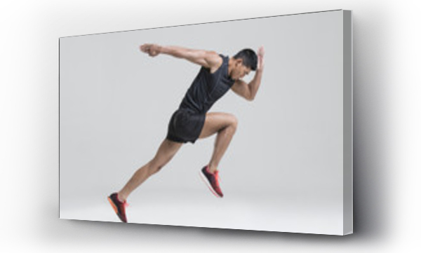Wizualizacja Obrazu : #168312105 Male athlete running against white background