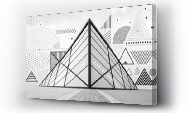 Wizualizacja Obrazu : #1699800142 Modern architecture geometric abstract art background black