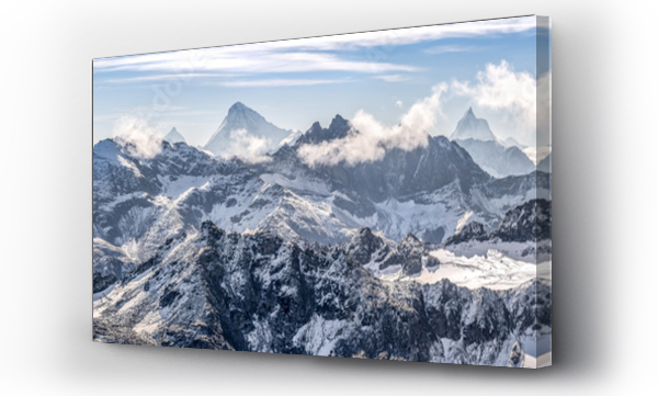 Alpy, góry, Krajobrazy, lodowiec, Panorama