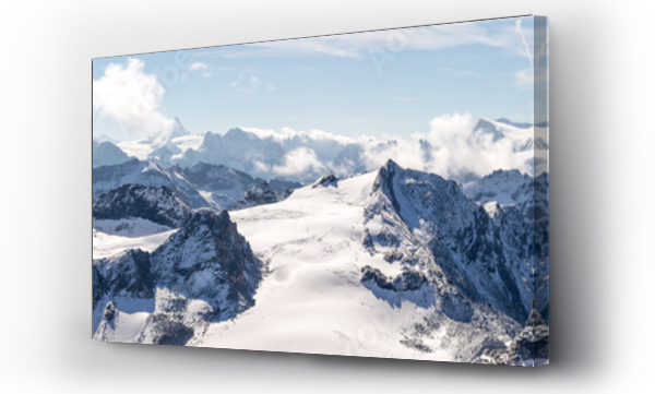Wizualizacja Obrazu : #170167661 panorama sur les chaines de montagnes des Alpes avec un glacier au centre
