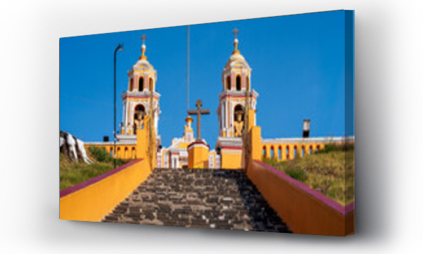Wizualizacja Obrazu : #1706310028 Colorful Church Towers Rise Above Stone Steps Under Blue Sky