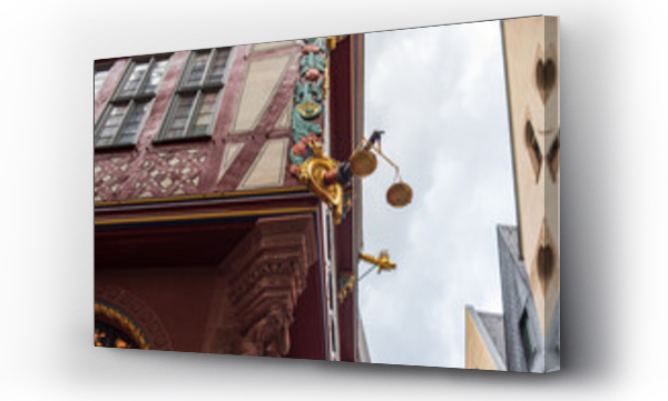 Wizualizacja Obrazu : #1764430512 Corner of the House of the Golden Scales in the new old town of Frankfurt am Main