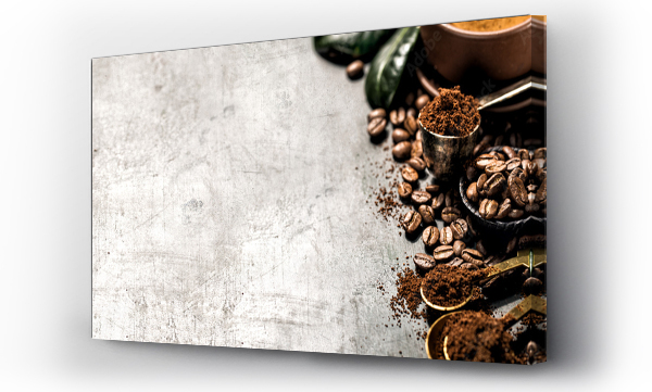 Wizualizacja Obrazu : #176738041 Composition of grained and whole coffee