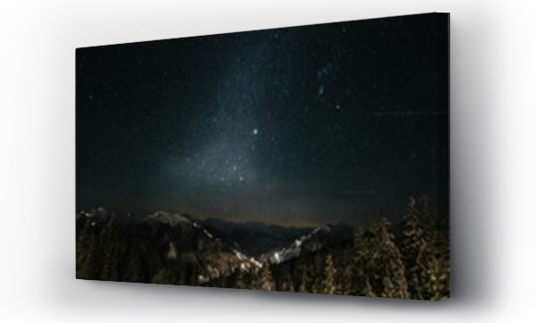 Wizualizacja Obrazu : #177198775 alpine austrian winter landscape under starry night with the milky way