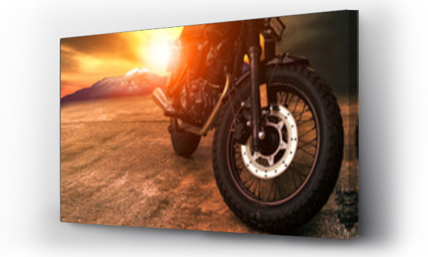 Wizualizacja Obrazu : #180535923 old retro motorcycle and beautiful sunset sky background