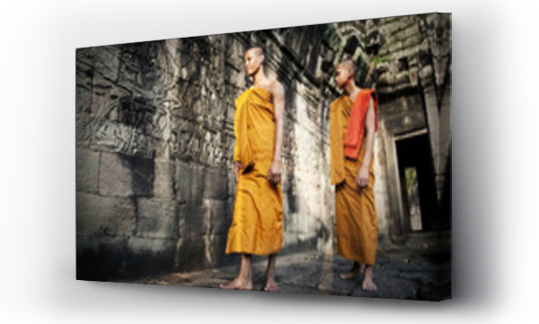 Wizualizacja Obrazu : #181203962 Contemplating monk, Angkor Wat, Siam Reap, Cambodia.