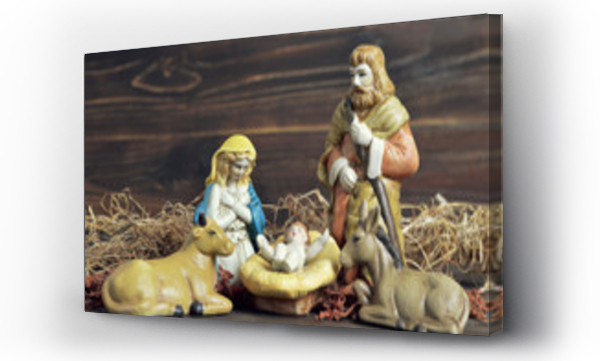 Wizualizacja Obrazu : #183947795 Christmas nativity scene with holy family