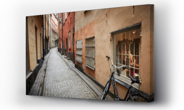 Wizualizacja Obrazu : #184819232 Bicycle parked by building on alley in city