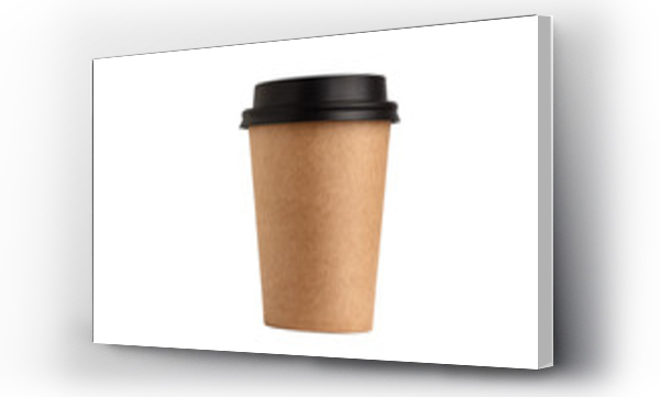 Wizualizacja Obrazu : #185602243 Blank take away kraft coffee cup isolated on white background.