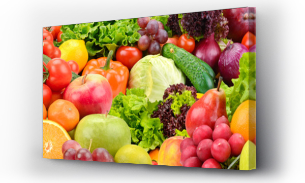 Panoramiczna kolekcja zdrowych owoców i warzyw.