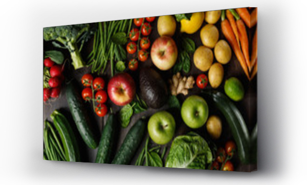 Wizualizacja Obrazu : #190067765 Assortment of tasty vegetables and fruits