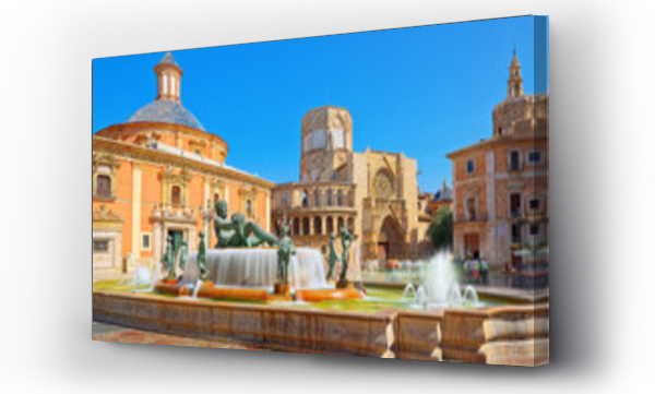 Wizualizacja Obrazu : #191441791  Valencia Fountain Rio Turia on Square of the Virgin Saint Mary,