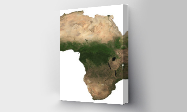 Duży (97 MP) odizolowany obraz satelitarny Afryki. Kontynent afrykański z kosmosu. Szczegółowy obraz / mapa Afryki w rzucie ortograficznym. Elementy tego obrazu dostarczone przez NASA.