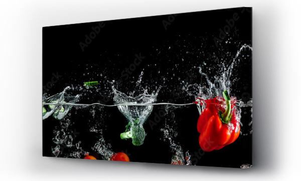 Wizualizacja Obrazu : #193446004 group of vegetables in water splash
