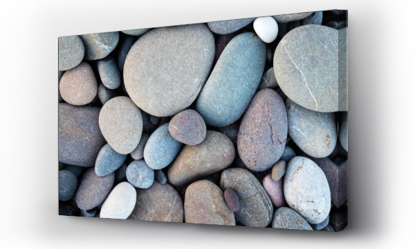 Wizualizacja Obrazu : #193574355 Web banner abstract smooth round pebbles sea texture background