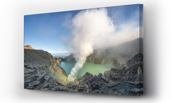 Wizualizacja Obrazu : #194563897 Volcano Kawah Ijen, volcanic crater with crater lake and steaming vents, morning light, Banyuwangi, Sempol, Jawa Timur, Indonesia, Asia