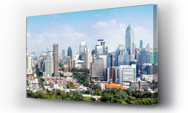 Wizualizacja Obrazu : #195454724 High building and tower in Bangkok Thailand, panorama of office buildings in downtown