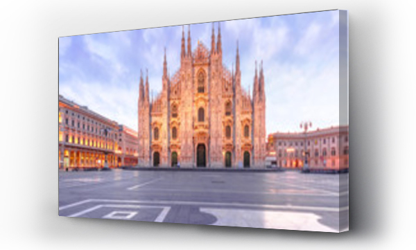 Wizualizacja Obrazu : #196511378 Piazza del Duomo, Cathedral Square, with Milan Cathedral or Duomo di Milano in the morning, Milan, Lombardia, Italy