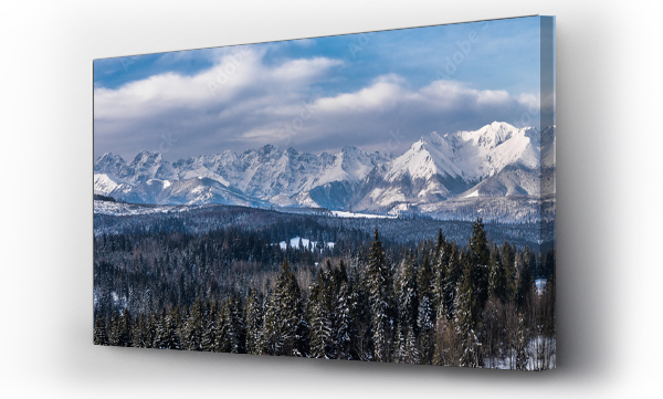 góry, Panorama Tatr, Tatry, tatry zima